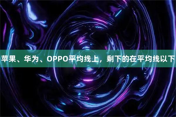 苹果、华为、OPPO平均线上，剩下的在平均线以下
